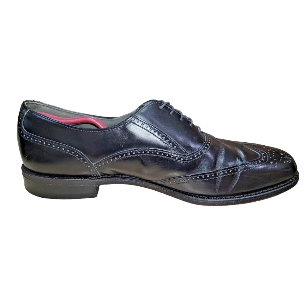 Dexter Men's Wing Tip Black Leather Oxford Brogue Dress Shoes Size 14 M USA